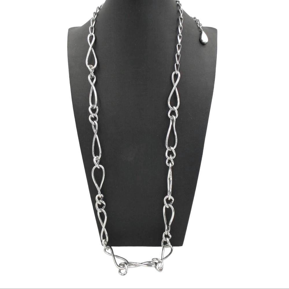 Chico's Silver Tone Minimalist Link Chain Necklace
